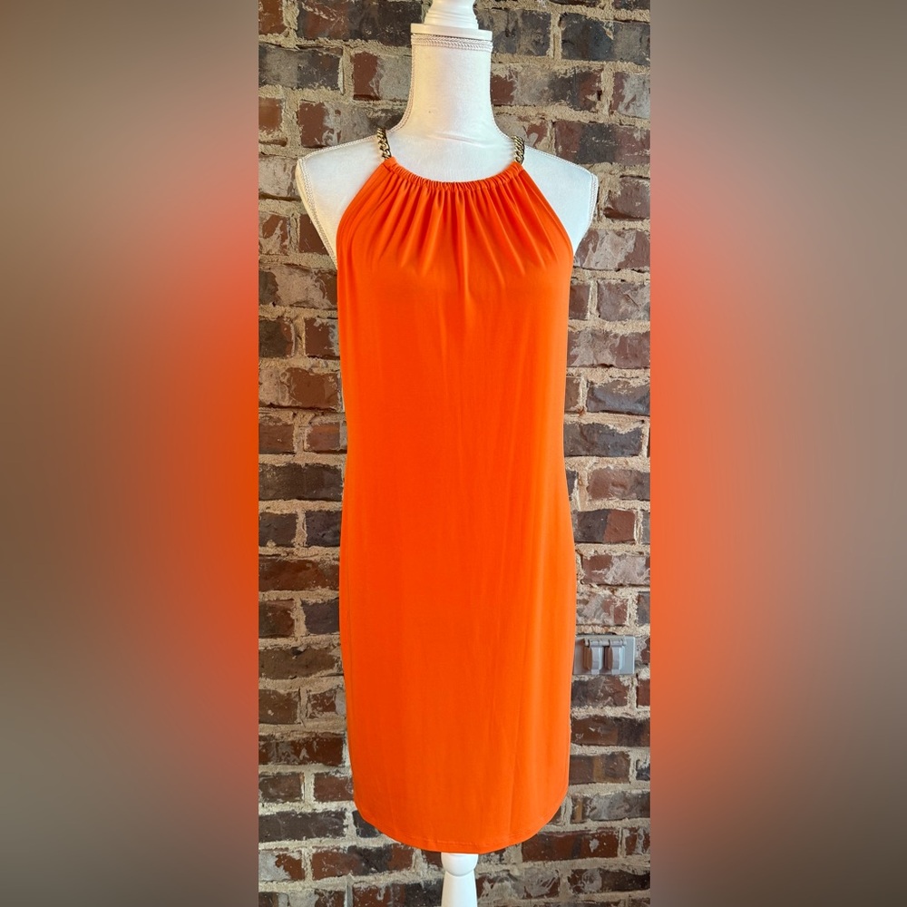 🦋Michael Kors Orange Dress with Chain Detail